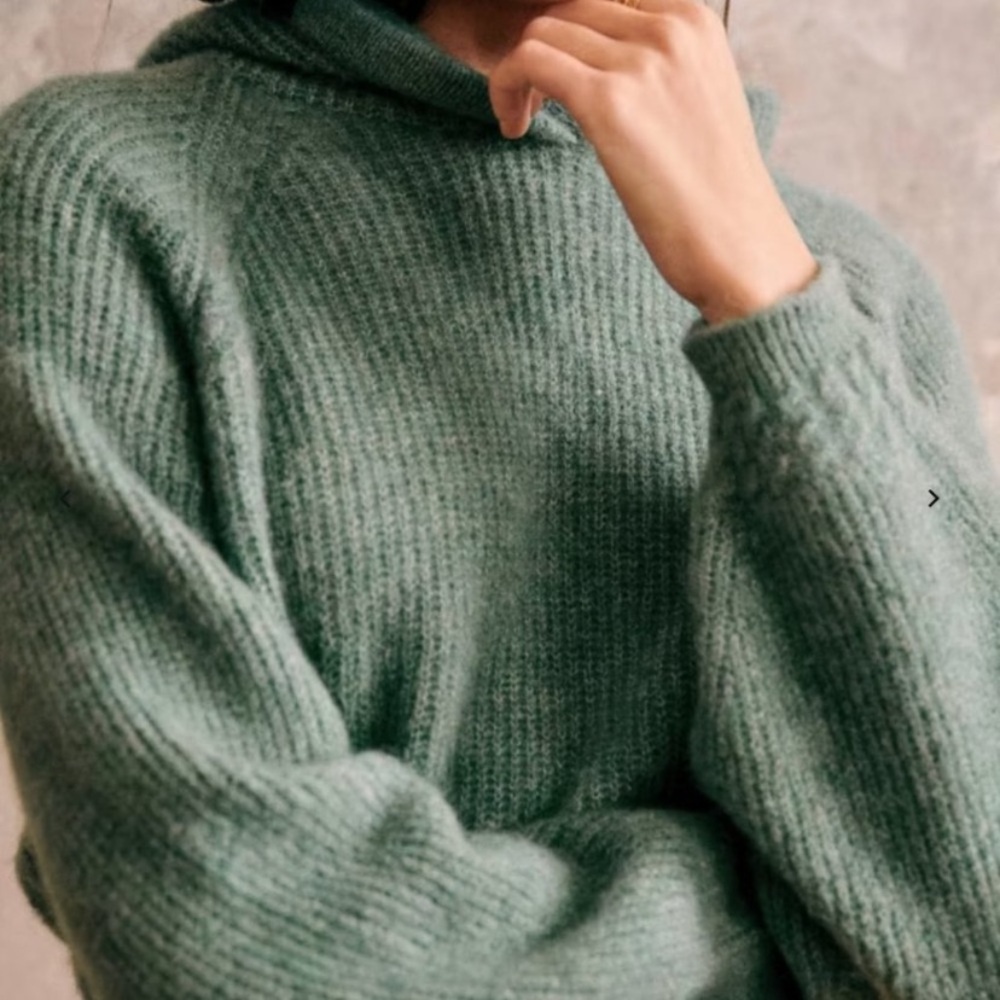 Sezane Laurel hooded alpaca sweater